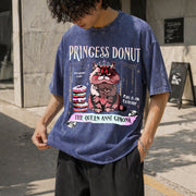 Princess Donut Queen Anne Chonk Vintage Washed T-Shirt in Blue