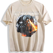 Not Your Princess Dragon 90s Vintage Washed T-Shirt in Beige