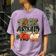 F Around and Find Out Graffiti Vintage Washed T-Shirt in Purple