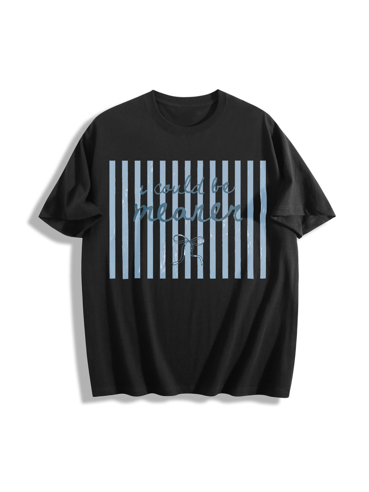 I Could Be Meaner Bow Cotton T-Shirt in Black