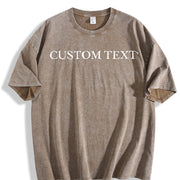 ® Custom Text Choose Your Text Vintage Washed T-Shirt in Brown
