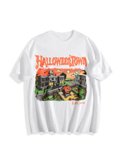 Retro Halloweentown University Cotton T-Shirt in White