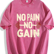 No Pain No Gain Vintage Washed T-Shirt in Red
