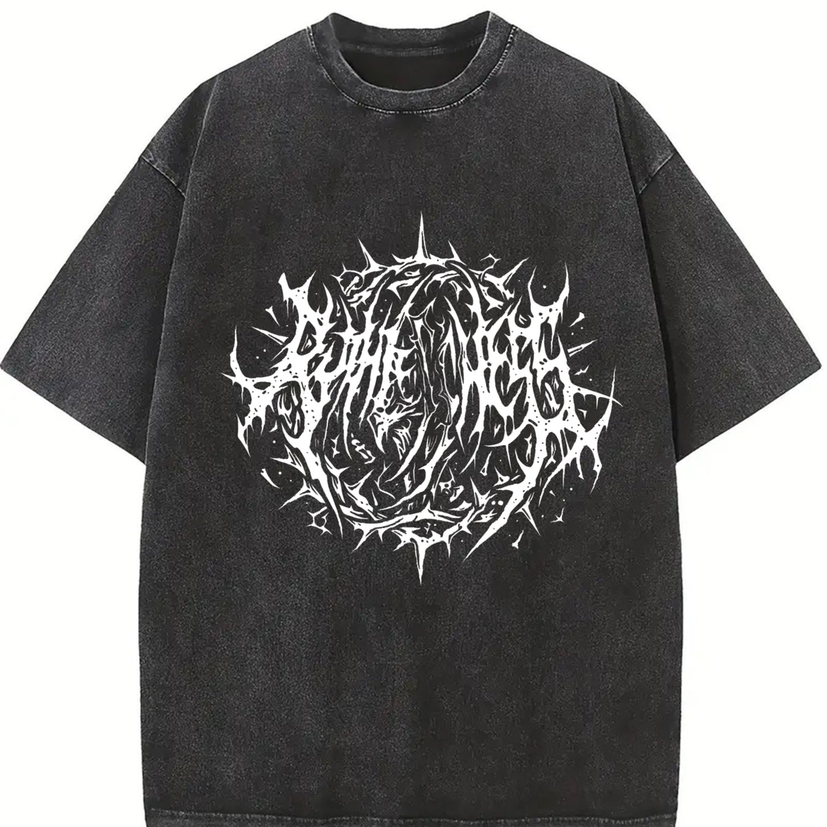 Death Metal Sphere Vintage Washed T-Shirt in Black