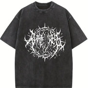 Death Metal Sphere Vintage Washed T-Shirt in Black