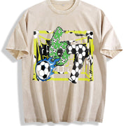 67 Soccer Vintage Washed T-Shirt in Beige