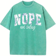 Nope Not Today Mothers Day 90s vintage washed oversized T-shirt in Blue