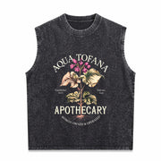 Aqua Tofana Feminist Apothecary Vintage Washed Tank Top in Black