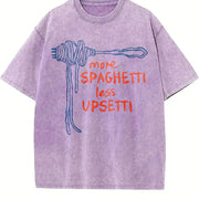 Spaghetti Food Vintage Washed T-Shirt in Purple