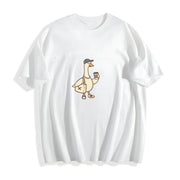 Off to Watch Baseball Goose Cotton T-Shirt in White