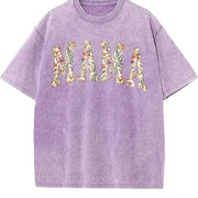 Mama Floral Mama vintage washed oversized T-shirt in Purple