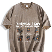 Dachshund Doxie Vintage Washed T-Shirt in Brown