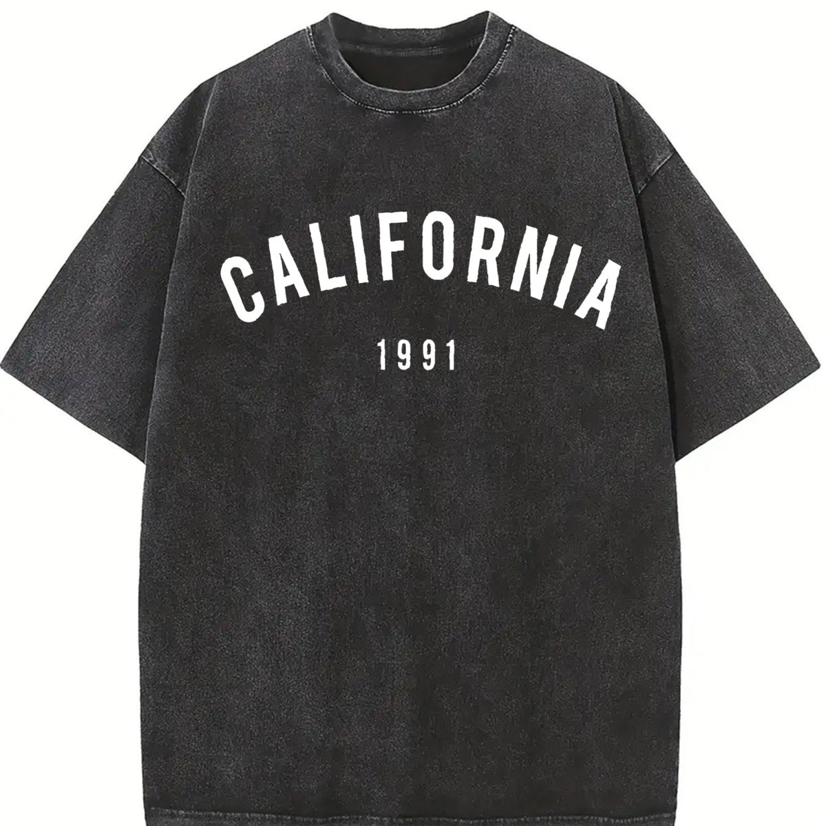 California 1991 Stretch Vintage Washed T-Shirt in Black
