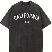 California 1991 Stretch Vintage Washed T-Shirt in Black