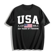 250 Years of Freedom USA Cotton T-Shirt in Black