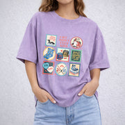 Heated Rivalry Connor & Ilya vintage washed oversized T-shirt in Purple