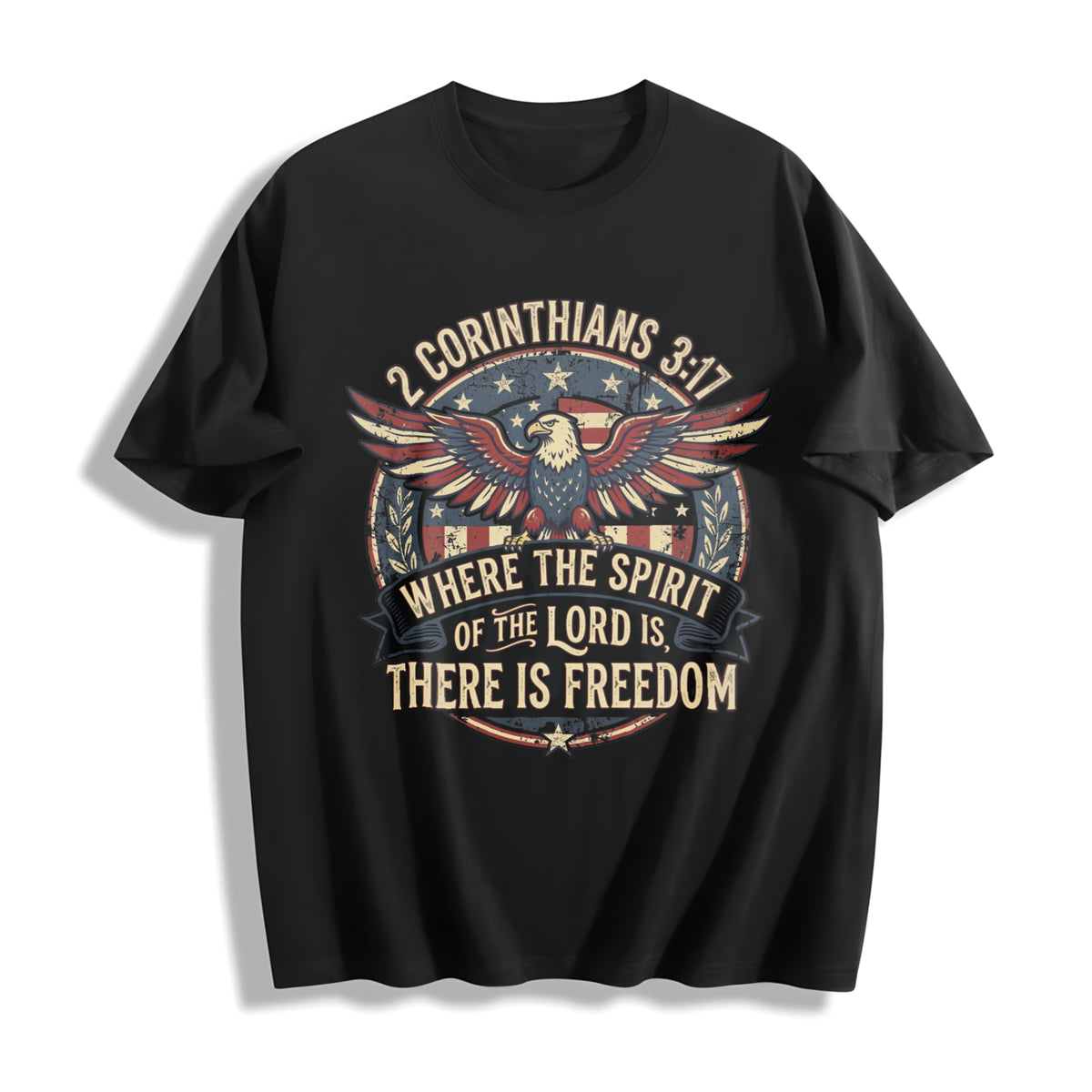 Christian 4th of July Cotton T-Shirt in Black