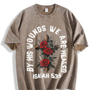 Saved by Grace Christian Vintage Washed T-Shirt in Brown