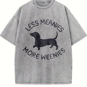 Dachshund Wiener Dog Vintage Washed T-Shirt in Gray