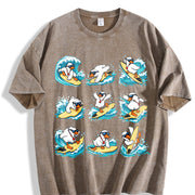 Surfing Goose Surfer Vintage Washed T-Shirt in Brown