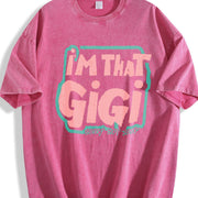 GIGI Text Spring/ vintage washed oversized T-shirt in Red