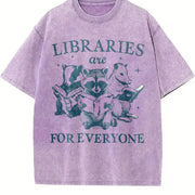 Libraries Are for Everyone Vintage Washed T-Shirt in Purple