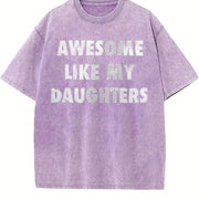 Awesome Like My Daughters Vintage Washed T-Shirt in Purple