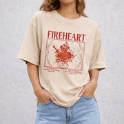 Fireheart vintage washed oversized T-shirt in Beige