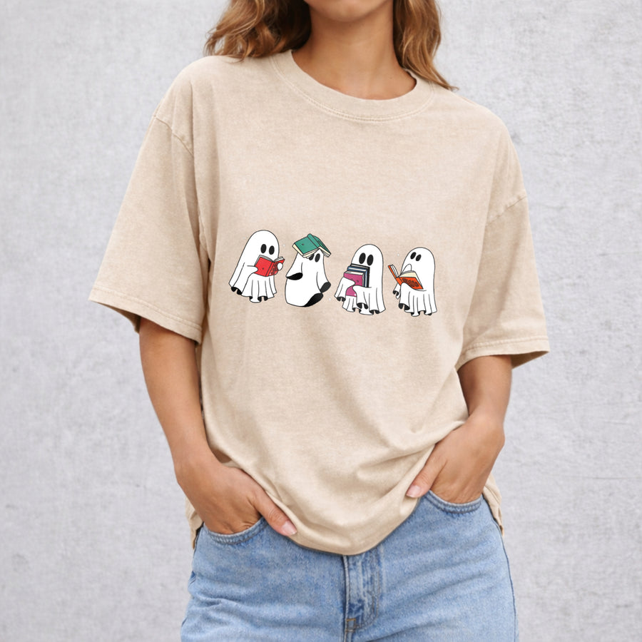 Ghost Acotar Book vintage washed oversized T-shirt in Beige