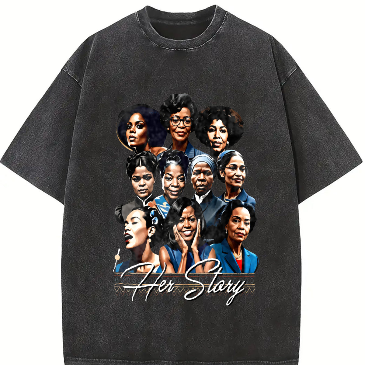Black Empowerment Portraits & A Long Hot Story - Spring/ vintage washed oversized T-shirt in Black