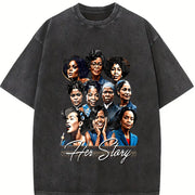 Black Empowerment Portraits & A Long Hot Story - Spring/ vintage washed oversized T-shirt in Black