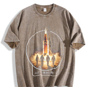 Artemis Rocket Launch Vintage Washed T-Shirt in Brown