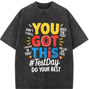 You Got This Test Day Vintage Washed T-Shirt in Black