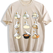 Goose Sourdough Baking Vintage Washed T-Shirt in Beige