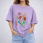 Fan Of ACOTAR Series vintage washed oversized T-shirt in Purple