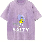 Premium Salty Sprinkle Vintage Washed T-Shirt in Purple