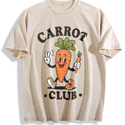 Carrot Club Toddler Cute Veggie Baby Easter Baby Shower Vintage Washed T-Shirt in Beige