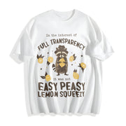 Easy Peasy Lemon Squeezy Cotton T-Shirt in White