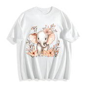 A Round-neck Stylish Cotton T-Shirt in White