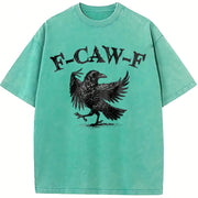 Crow F-Caw-F Black Crow vintage washed oversized T-shirt in Blue