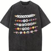 Teacher Friendship Bracelet Teacher Appreciation Vintage Washed T-Shirt in Black