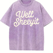Well Sheeyit Vulgar Crude Humor vintage washed oversized T-shirt in Purple