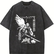 FINAL FANTASY 7 Sephiroth Anime Softstyle vintage washed oversized T-shirt in Black