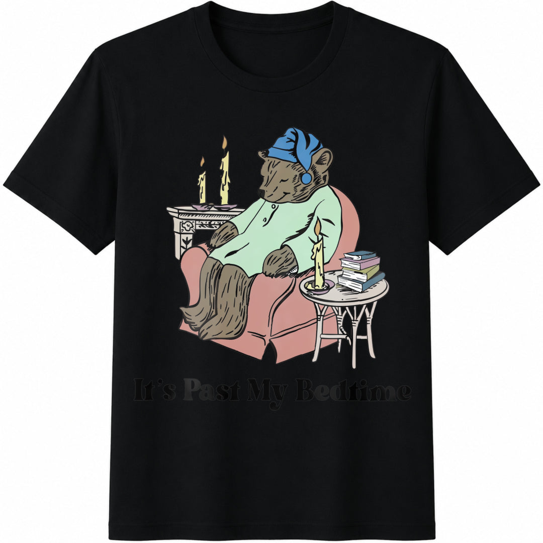 It's Past My Bedtime Cotton T-Shirt in Black