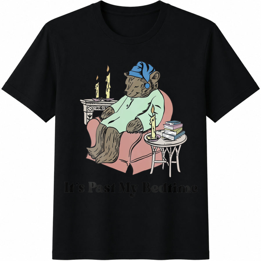 It's Past My Bedtime Cotton T-Shirt in Black