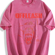 & Doberman Dog Y2K Back Vintage Washed T-Shirt in Red