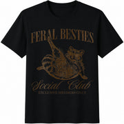 Matching Besties Best Friend Cotton T-Shirt in Black