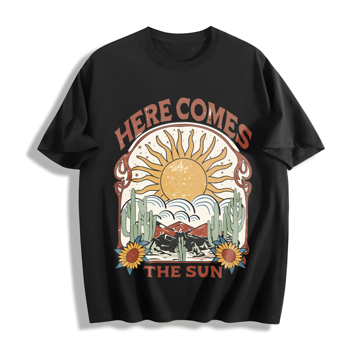 Loose Basic Alphabets Cotton T-Shirt in Black