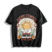 Loose Basic Alphabets Cotton T-Shirt in Black