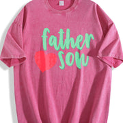 Father Loves Son Vintage Washed T-Shirt in Red